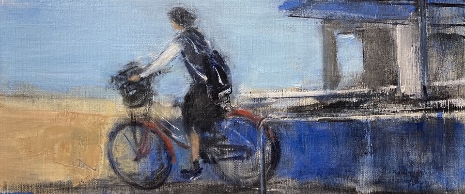 桟橋を渡る青い風